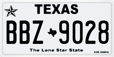 TX license plate BBZ9028