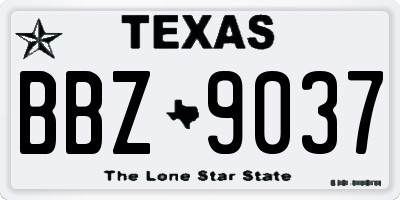 TX license plate BBZ9037