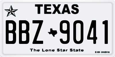 TX license plate BBZ9041