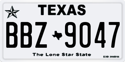 TX license plate BBZ9047