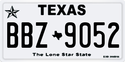 TX license plate BBZ9052