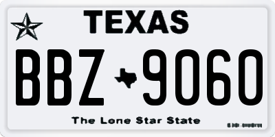 TX license plate BBZ9060