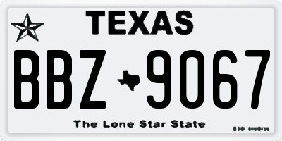 TX license plate BBZ9067