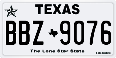 TX license plate BBZ9076