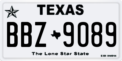 TX license plate BBZ9089