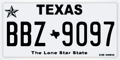 TX license plate BBZ9097