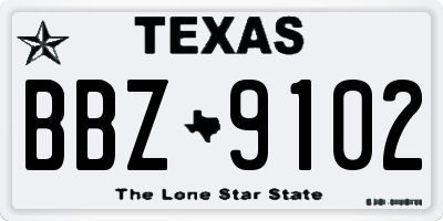 TX license plate BBZ9102