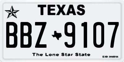 TX license plate BBZ9107
