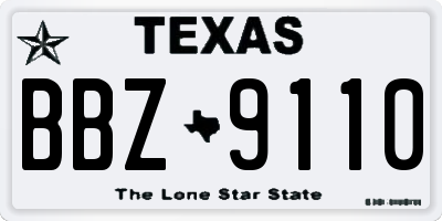 TX license plate BBZ9110