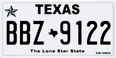 TX license plate BBZ9122