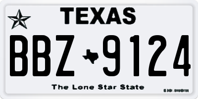 TX license plate BBZ9124