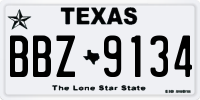 TX license plate BBZ9134