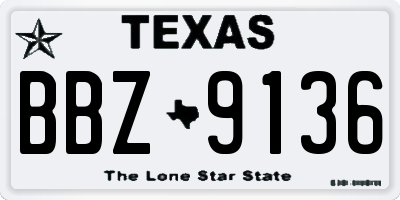 TX license plate BBZ9136