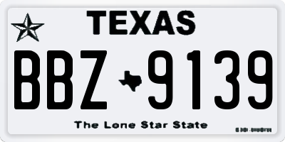 TX license plate BBZ9139