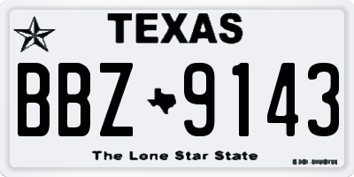 TX license plate BBZ9143