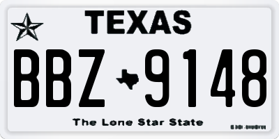 TX license plate BBZ9148