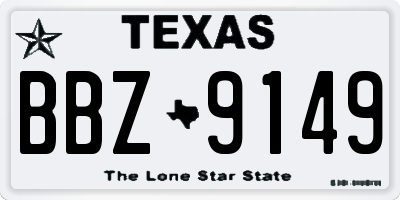 TX license plate BBZ9149
