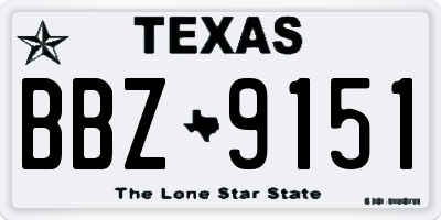 TX license plate BBZ9151