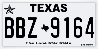 TX license plate BBZ9164