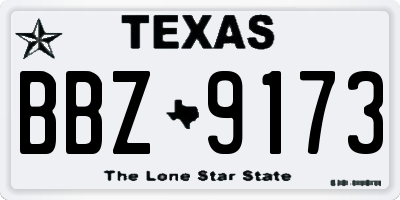 TX license plate BBZ9173