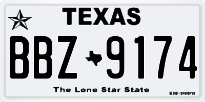TX license plate BBZ9174