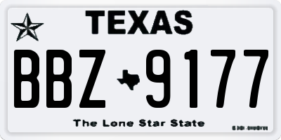 TX license plate BBZ9177