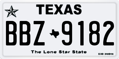TX license plate BBZ9182