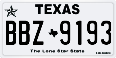 TX license plate BBZ9193