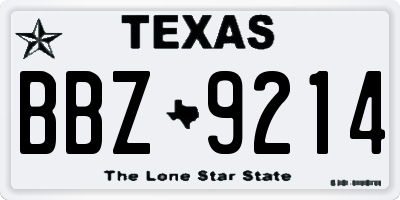 TX license plate BBZ9214