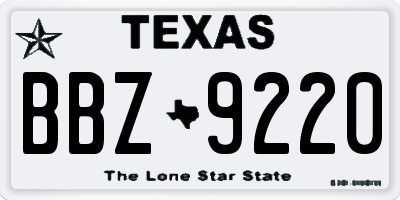 TX license plate BBZ9220