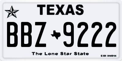 TX license plate BBZ9222