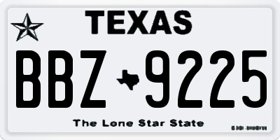 TX license plate BBZ9225