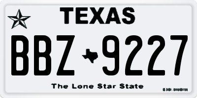 TX license plate BBZ9227