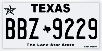 TX license plate BBZ9229