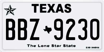 TX license plate BBZ9230