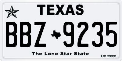 TX license plate BBZ9235