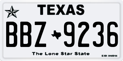 TX license plate BBZ9236
