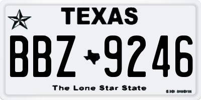 TX license plate BBZ9246