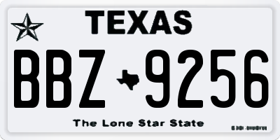 TX license plate BBZ9256
