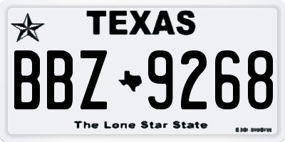 TX license plate BBZ9268