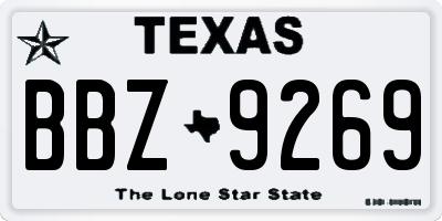 TX license plate BBZ9269
