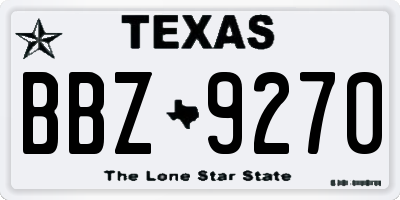 TX license plate BBZ9270
