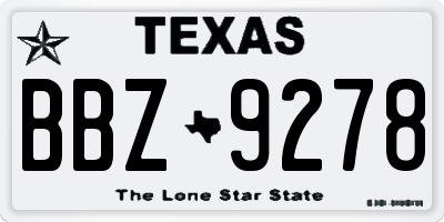 TX license plate BBZ9278