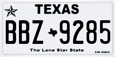TX license plate BBZ9285