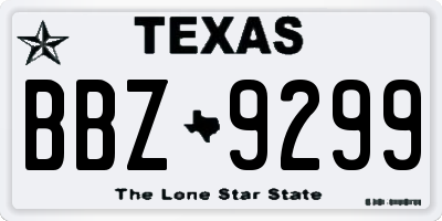 TX license plate BBZ9299