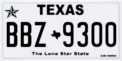 TX license plate BBZ9300