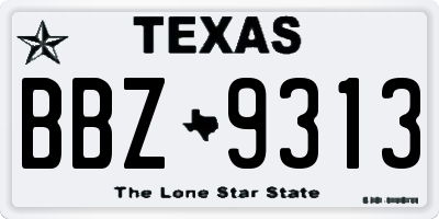 TX license plate BBZ9313