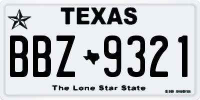TX license plate BBZ9321