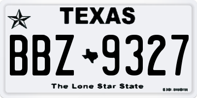 TX license plate BBZ9327