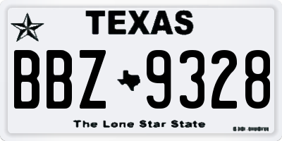 TX license plate BBZ9328